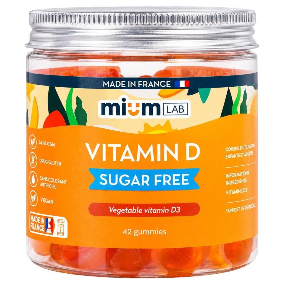 Mium Lab, Vitamin D Gummies Sugar-Free, Mango Flavor, 42 Gummies