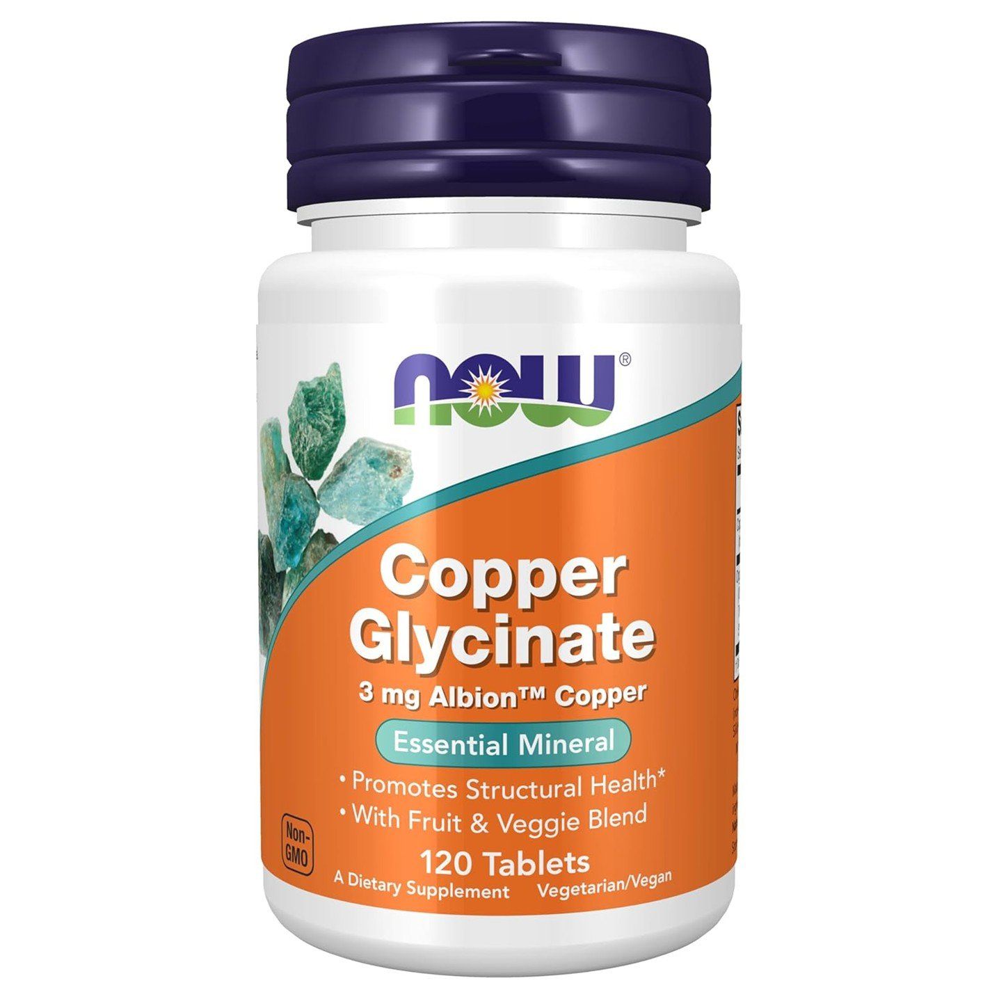 NOW Foods Copper Glycinate 3 mg - 120 Tablets