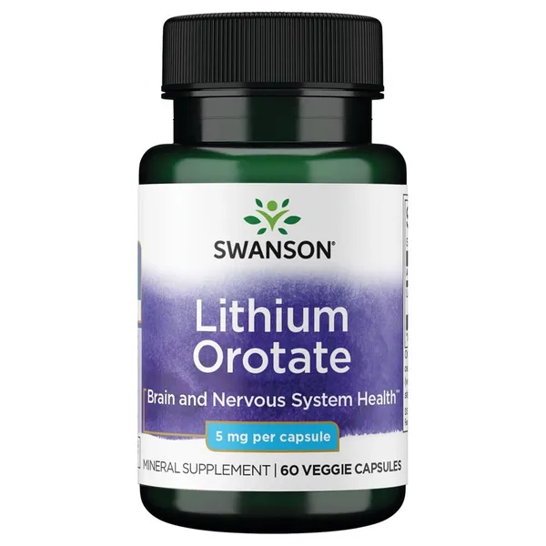 Swanson Vitamins, Lithium Orotate, 5 mg, 60 Veggie Capsules