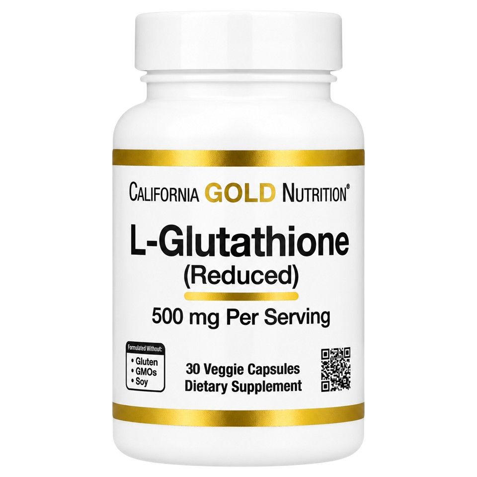 California Gold Nutrition, L-Glutathione (Reduced), 500 mg, 30 Veggie Capsules