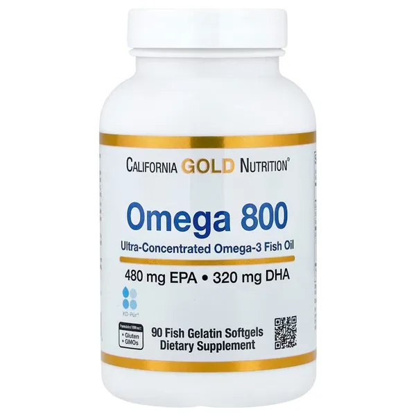 California Gold Nutrition Omega 800 Omega-3 Fish Oil 1000 mg - 90 Softgels