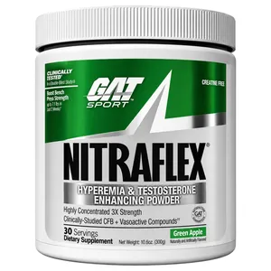GAT Sport NITRAFLEX Testosterone Enhancing Formula - 30 Servings - green apple