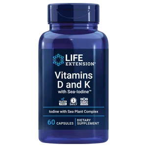Life Extension Vitamins D &amp; K with Sea-Iodine - 60 Capsules