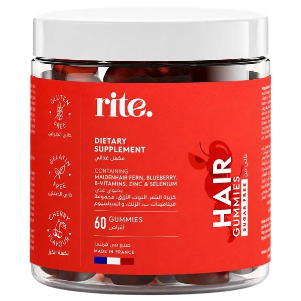 rite. Hair Gummies Cherry, 60 Vegan Gummies