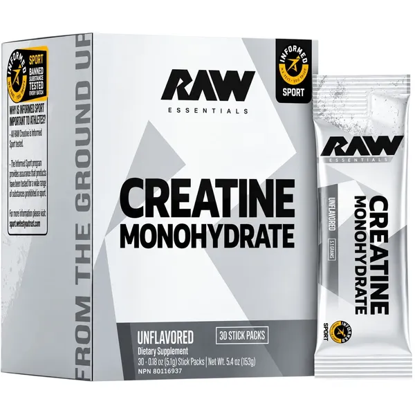 RAW Nutrition Essentials Creatine Monohydrate Unflavored, 5.29 oz (150 g)