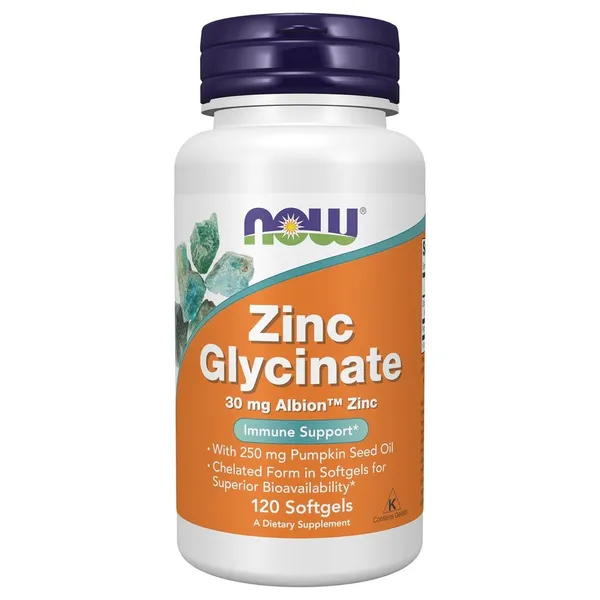 NOW Foods Zinc Glycinate - 120 Softgels