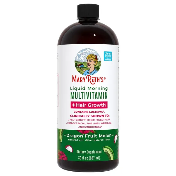 MaryRuth's Liquid Multivitamin + Hair Growth Dragon Fruit, 15.22 fl oz (450 ml)
