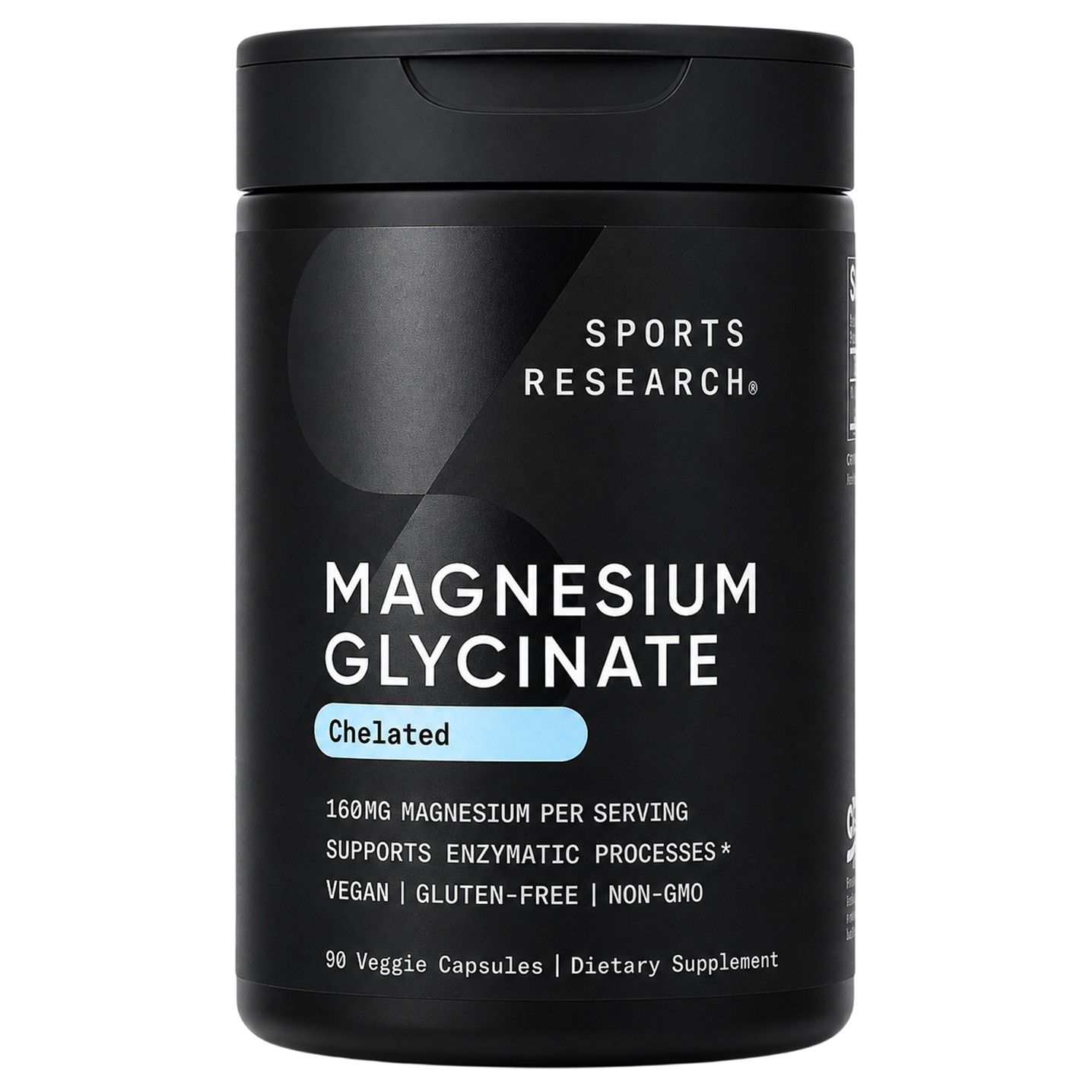 Sports Research, Magnesium Glycinate, 90 Veggie Capsules (80 mg per Capsule)