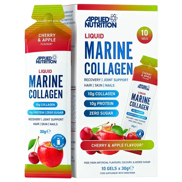 Applied Nutrition, Liquid Marine Collagen, Cherry & Apple, 10 Sachets (30 g Each)