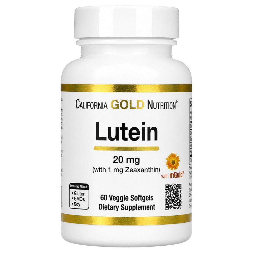 California Gold Nutrition, Lutein with Zeaxanthin from Marigold Extract, 60 Veggie Softgels