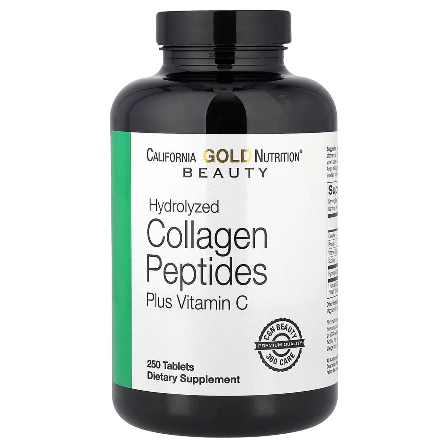 California Gold Nutrition Hydrolyzed Collagen Peptides + Vitamin C - 250 Tablets