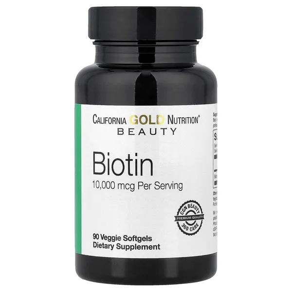 California Gold Nutrition Biotin 10000 mcg - 90 Veggie Softgels