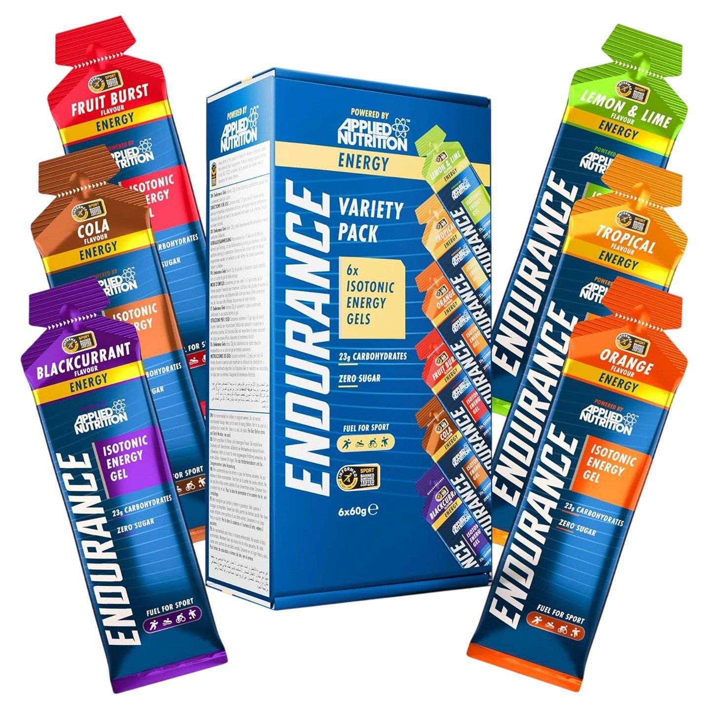 Applied Nutrition Isotonic Energy Gels Variety Pack - Box of 6 Gels