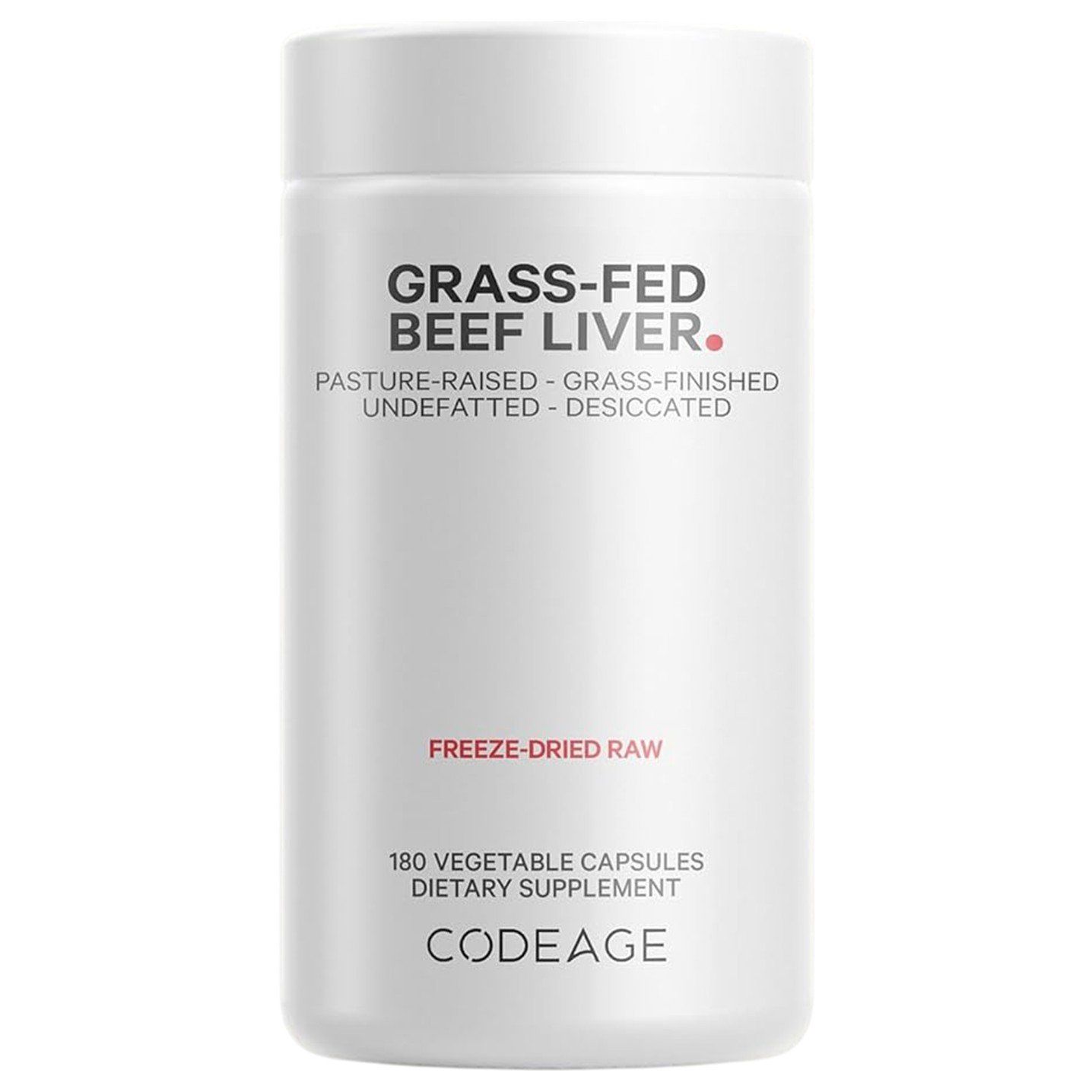 Codeage Grass-Fed Beef Liver 500 mg - 180 Vegetable Capsules