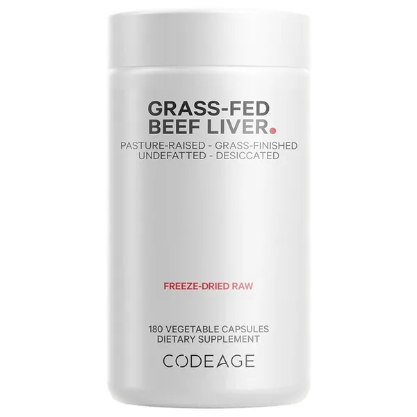 Codeage Grass-Fed Beef Liver 500 mg - 180 Vegetable Capsules