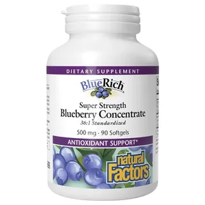 Natural Factors BlueRich Blueberry Concentrate 500 mg - 90 Softgels