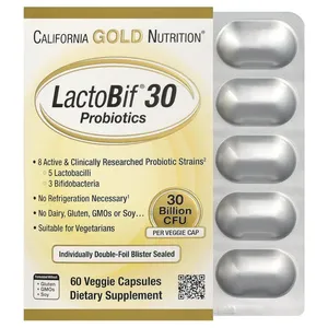 California Gold Nutrition LactoBif 30 Probiotics 30 Billion CFU - 60 Veggie Caps