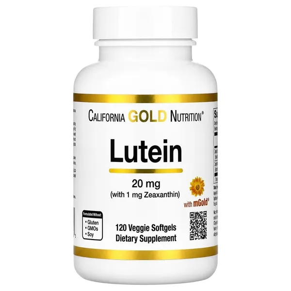 California Gold Nutrition, Lutein with Zeaxanthin from Marigold Extract, 120 Veggie Softgels