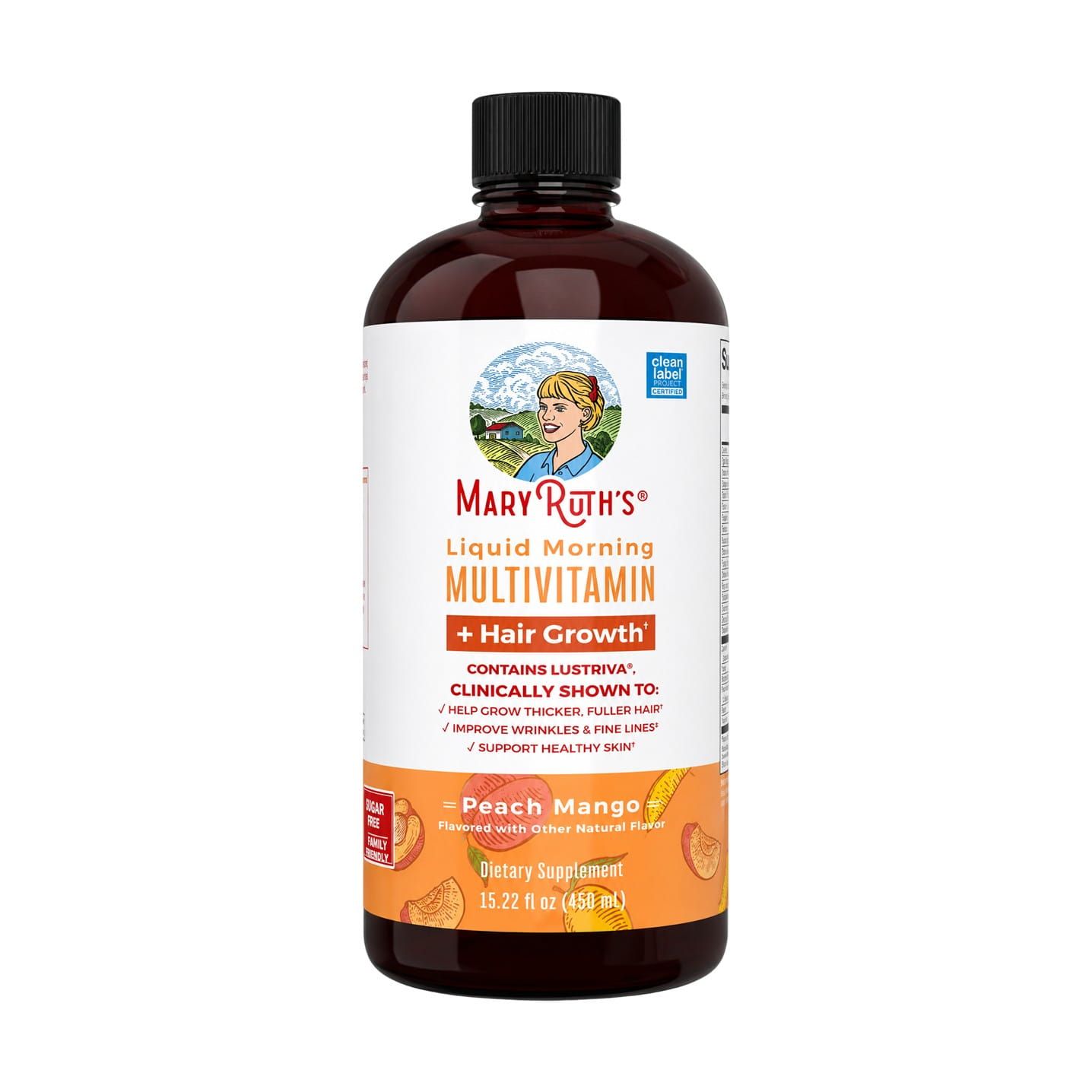 MaryRuth's, Liquid Morning Multivitamin + Hair Growth, Dragon Fruit Melon, 15.22 fl oz (450 ml)