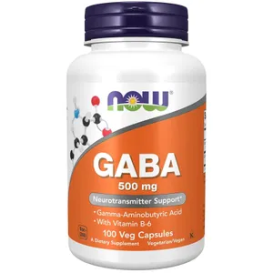 NOW Foods GABA with Vitamin B-6 500 mg - 100 Veg Capsules