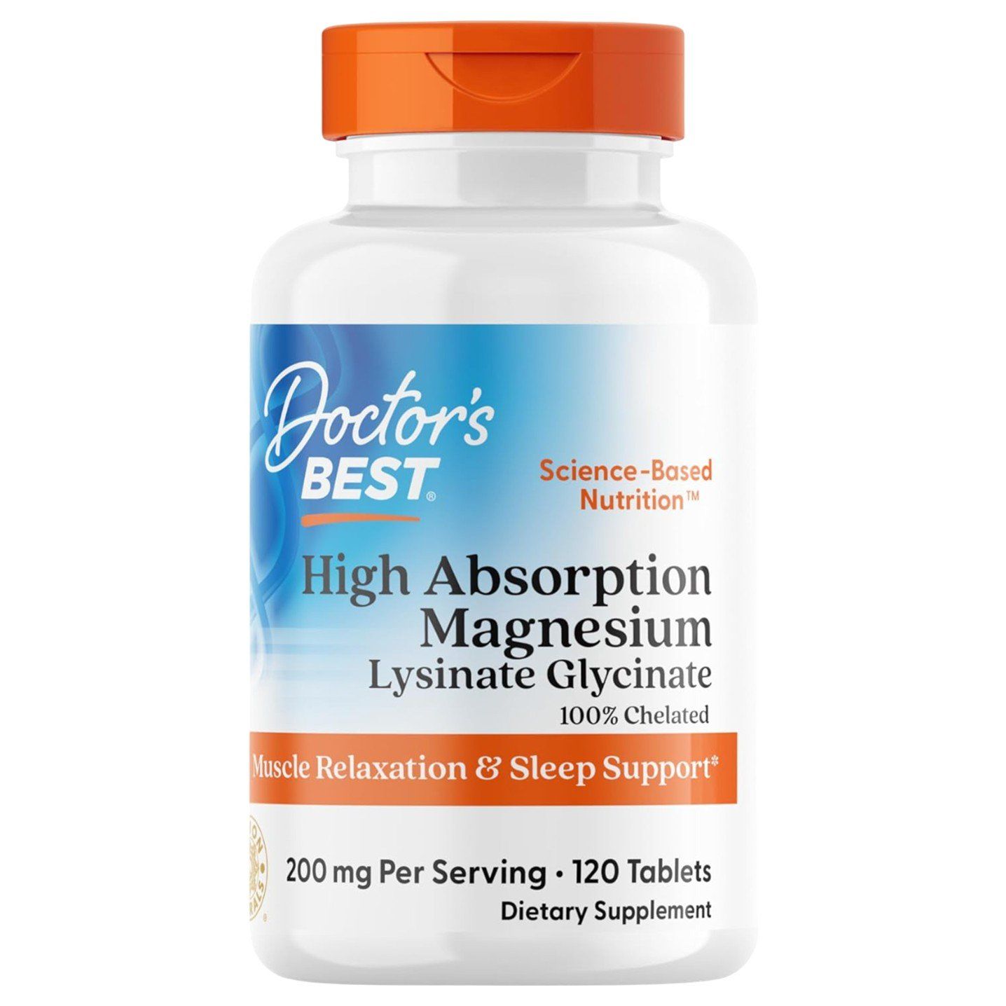 Doctor-s Best High Absorption Magnesium Lysinate Glycinate - 120 Tablets