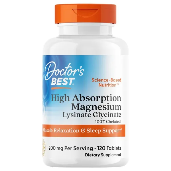 Doctor-s Best High Absorption Magnesium Lysinate Glycinate - 120 Tablets