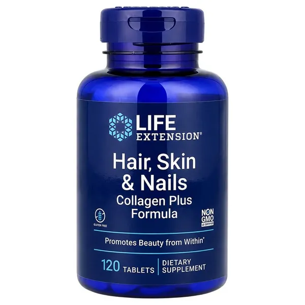 Life Extension, Hair, Skin & Nails, Collagen Plus Formula, 120 Tablets