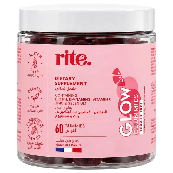 rite. Glow Gummies Strawberry & Blueberry, 60 Vegan Gummies