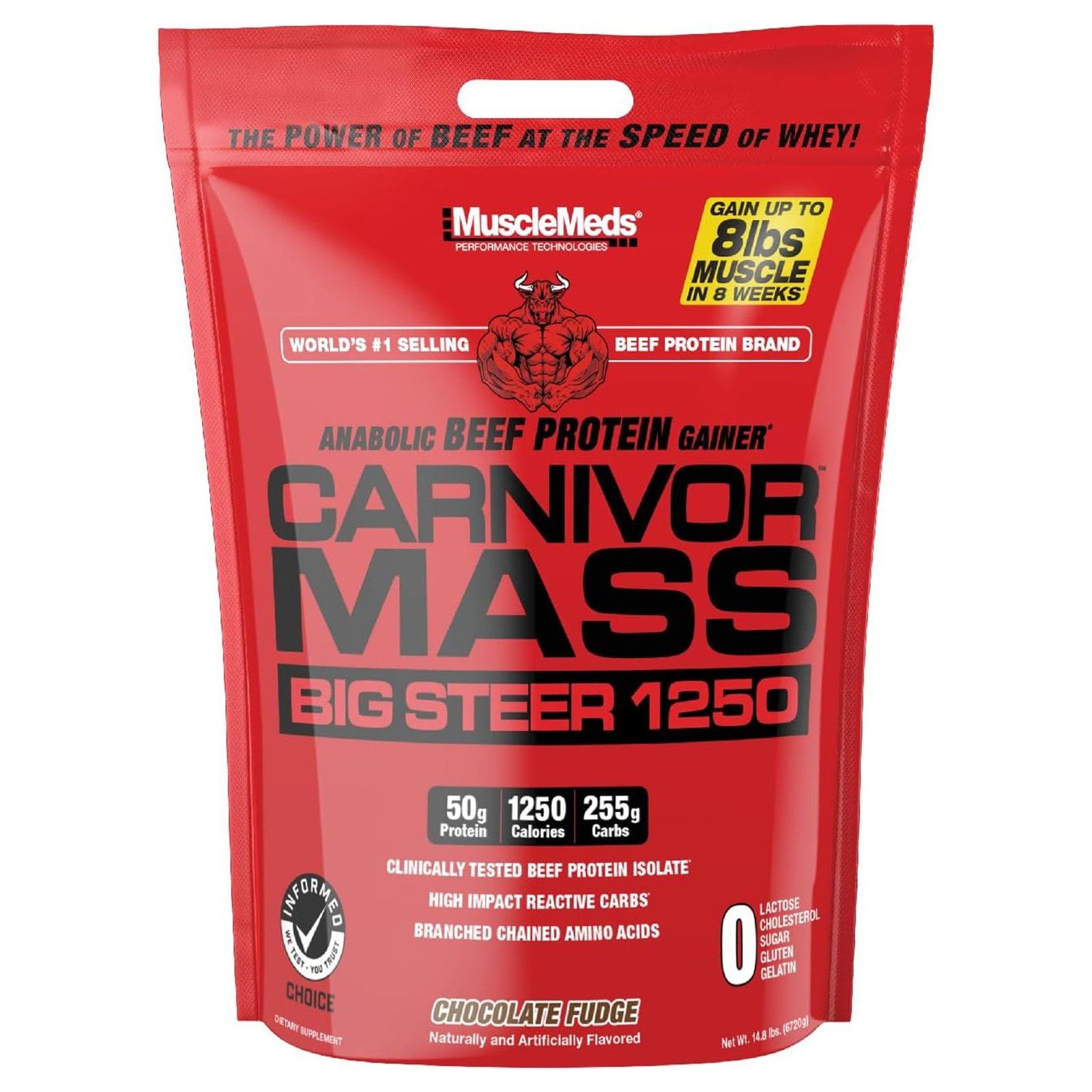 MuscleMeds Carnivor Mass Big Steer 1250 Chocolate Fudge - 14.8 lbs