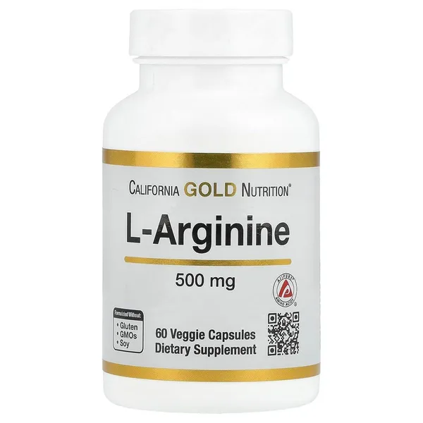 California Gold Nutrition L-Arginine 500 mg - 60 Veggie Capsules