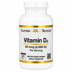 California Gold Nutrition, Vitamin D3, 50 mcg (2,000 IU), 360 Fish Gelatin Softgels