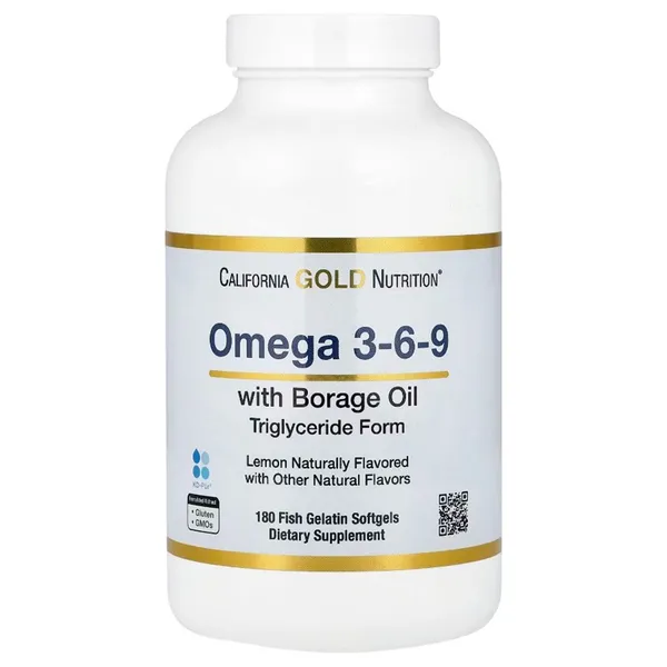 California Gold Nutrition Omega 3-6-9 Lemon - 180 Softgels