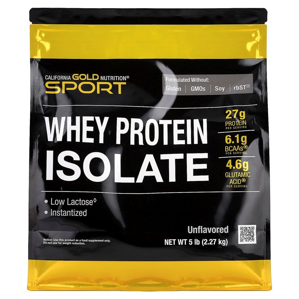 California Gold Nutrition, Sport, Whey Protein Isolate, Unflavored, 1 lb (454 g)