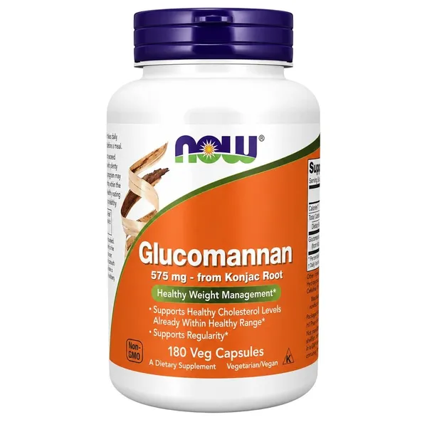 NOW Foods, Glucomannan, 575 mg, 180 Veg Capsules