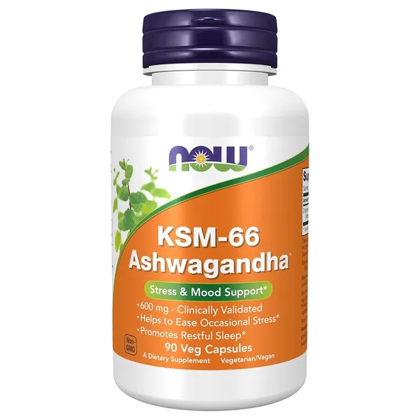NOW Foods, KSM-66 Ashwagandha, 600 mg, 90 Veg Capsules
