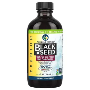 Amazing Herbs, Premium Black Seed, 100% Pure Cold-Pressed Black Cumin Seed Oil, 8 fl oz (240 ml)