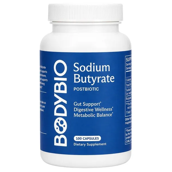 BodyBio, Sodium Butyrate, 100 Capsules