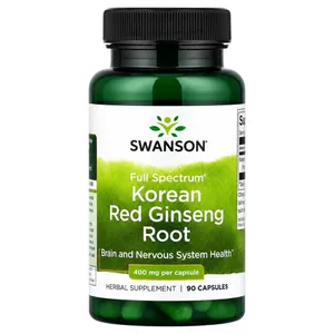 Swanson Vitamins, Full Spectrum Korean Red Ginseng Root, 400 mg, 90 Capsules