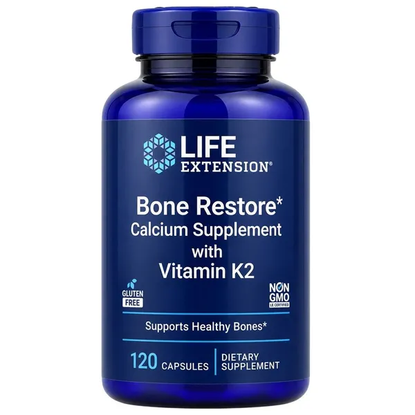 Life Extension, Bone Restore, Calcium Supplement with Vitamin K2, 120 Capsules