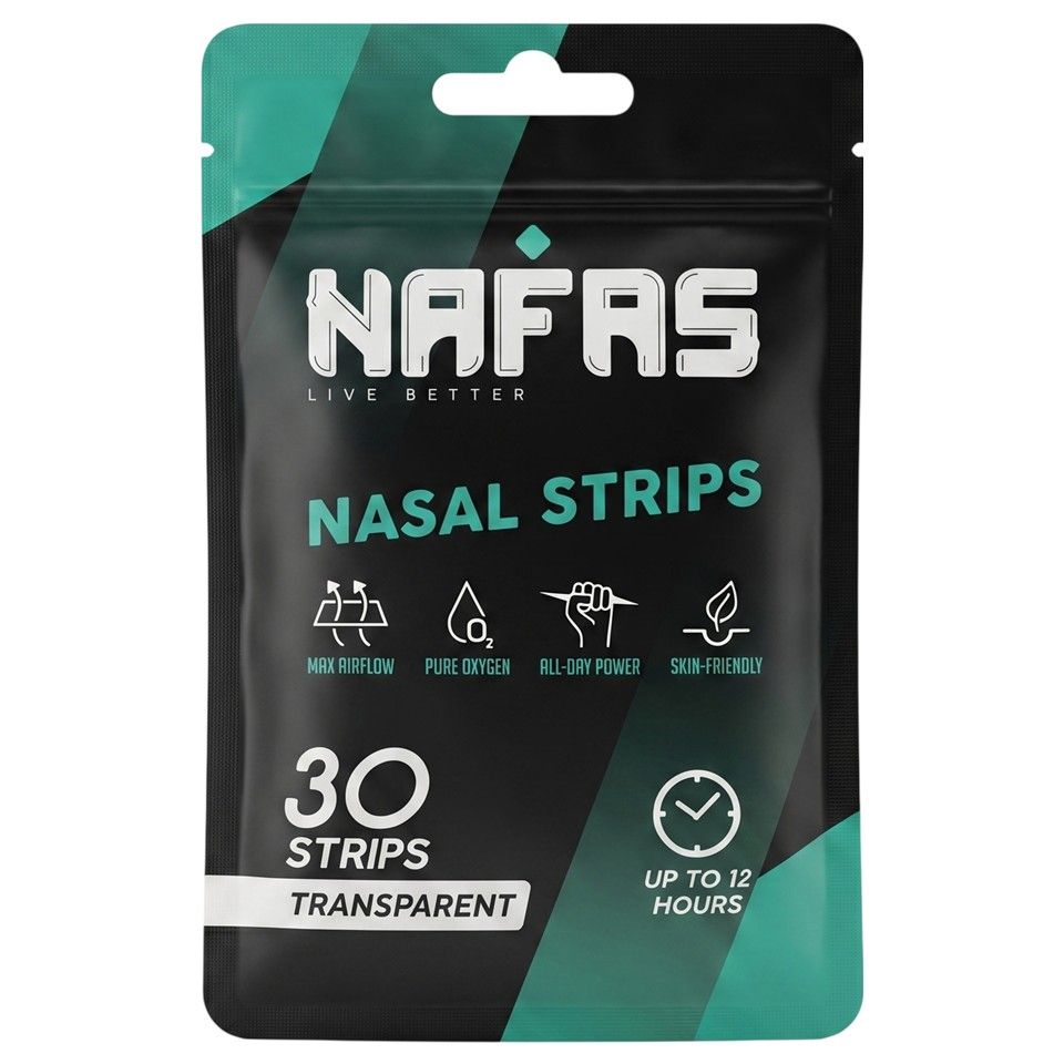 Nafas, Nasal Strips, Black, 30 Strips (1 Pack)