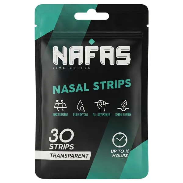 Nafas, Nasal Strips, Black, 30 Strips (1 Pack)