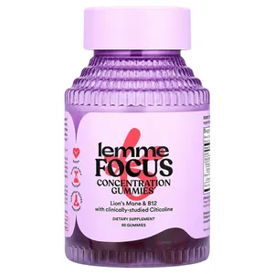Lemme, Focus, Concentration Gummies, Strawberry, 50 Gummies