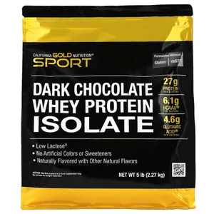California Gold Nutrition, Sport, Whey Protein Isolate, Dark Chocolate, 5 lb (2.27 kg)
