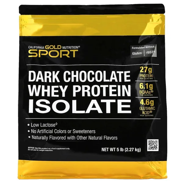 California Gold Nutrition, Sport, Whey Protein Isolate, Unflavored, 1 lb (454 g)