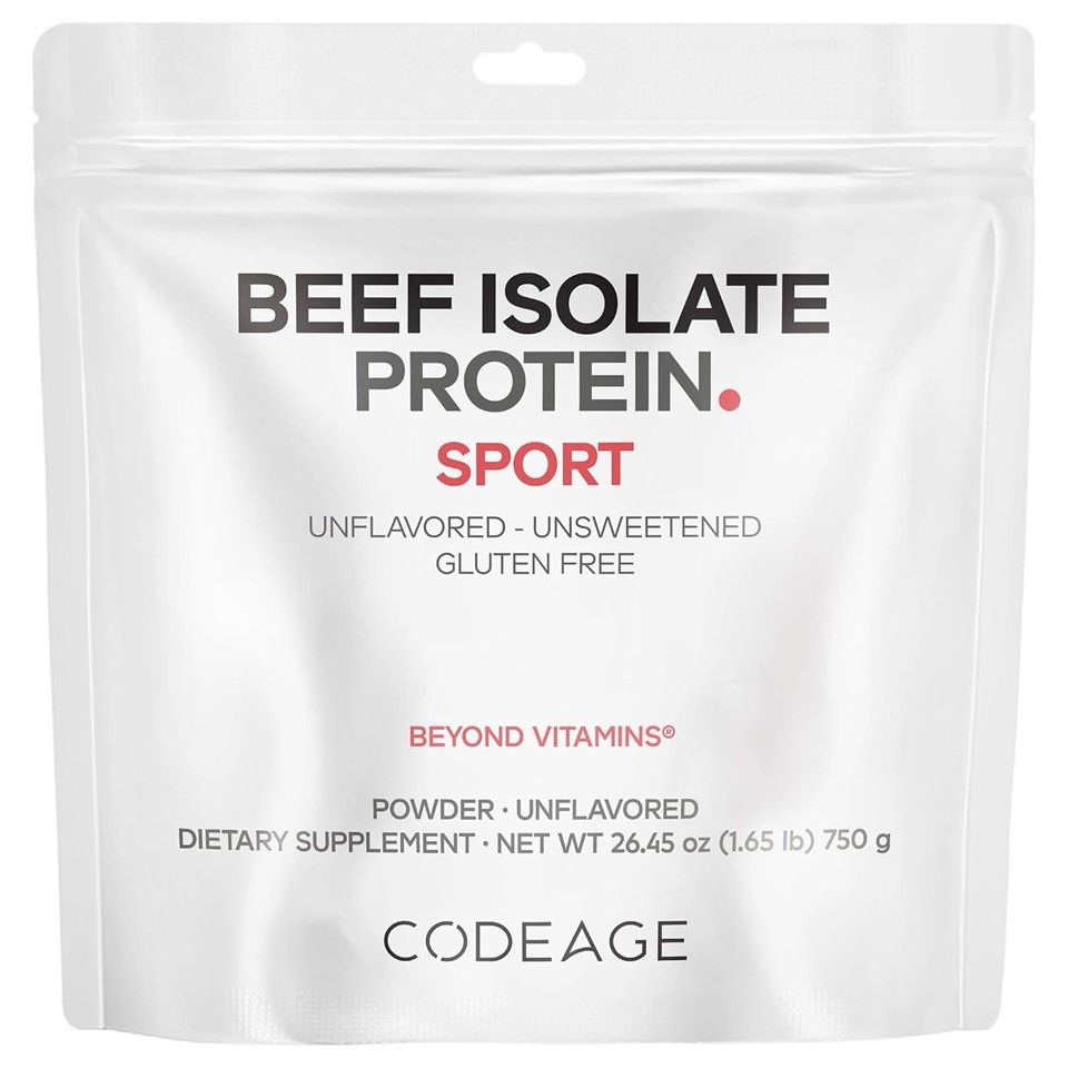 Codeage, Sport, Beef Isolate Protein Powder, Unflavored, 1.65 lb (750 g)