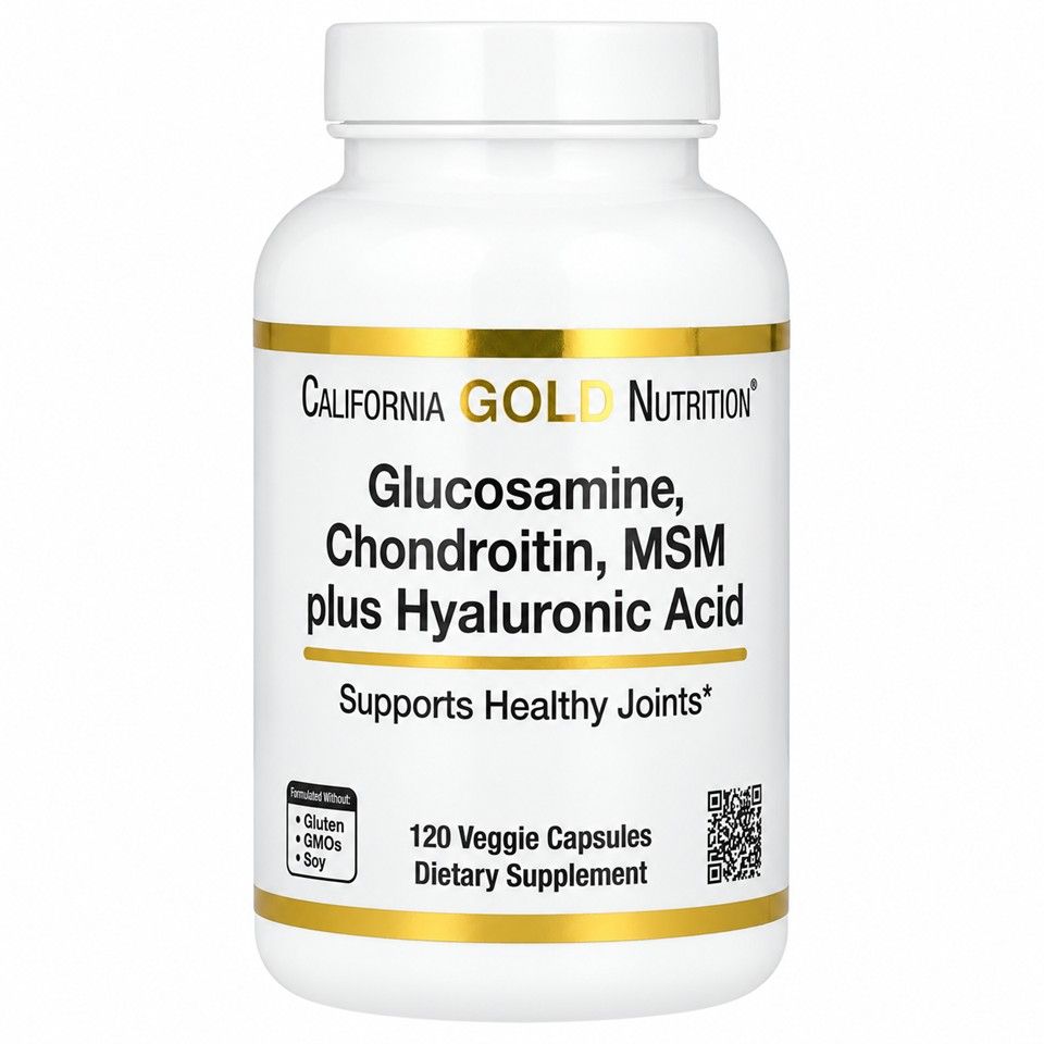 California Gold Nutrition, Glucosamine, Chondroitin, MSM Plus Hyaluronic Acid, 120 Veggie Caps