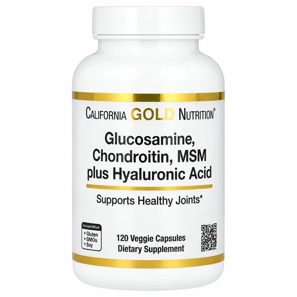 California Gold Nutrition, Glucosamine, Chondroitin, MSM Plus Hyaluronic Acid, 120 Veggie Caps